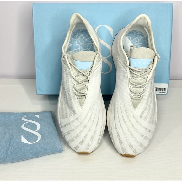 SAYSH ONE Women’s Sneaker Silver and White jacquard Sneakers size 7.5 NEW - Picture 7 of 16